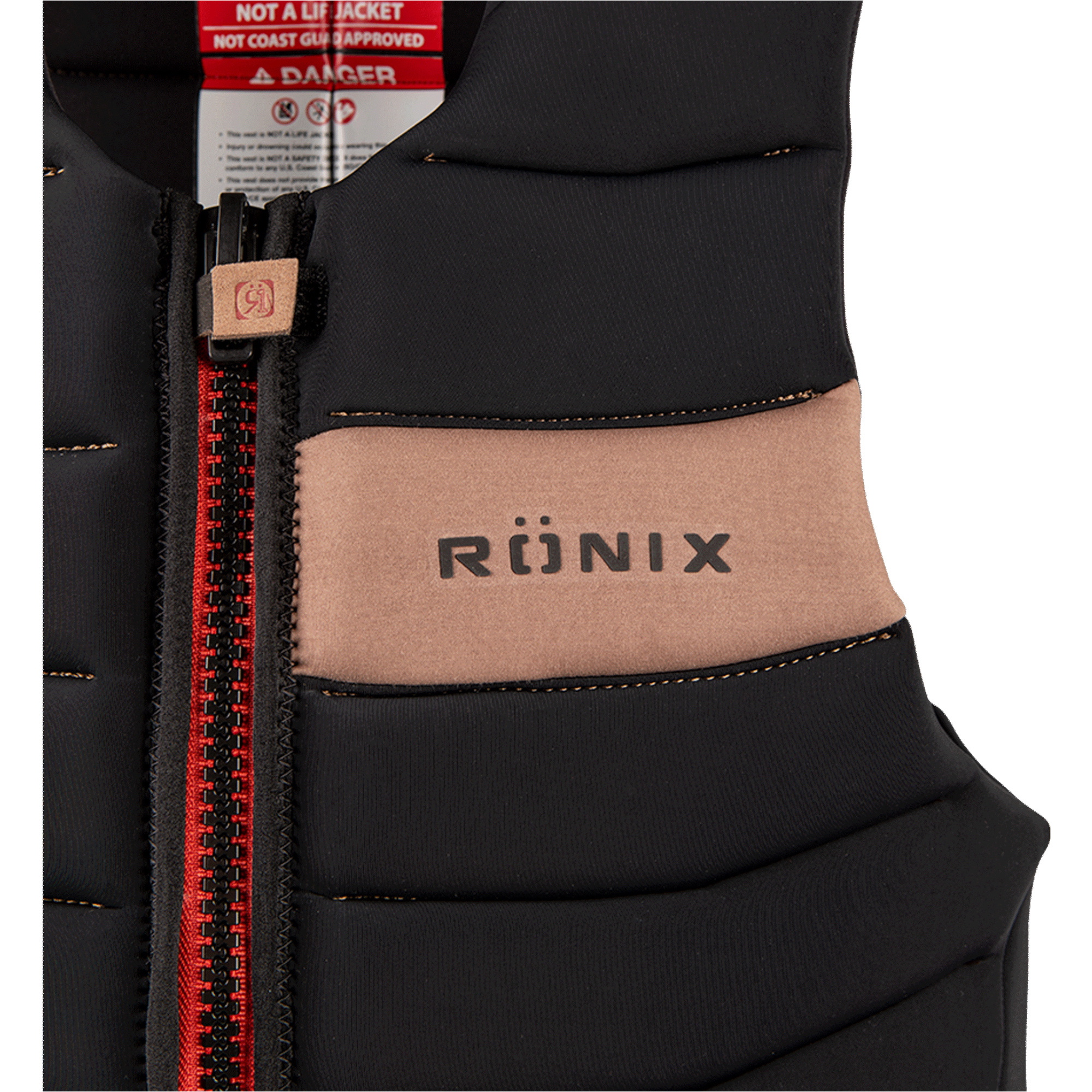 2026 Ronix Heren Vader Impact Vest R25V-IMP-VAD - Black / Mocha